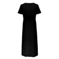 thumbnail image 5 of adviicd Robes d'Été pour Femmes Robe d'Été Imprimée Contrastée en Dentelle Col Rond Sans Manches Ligne Courte Noire,TTTG, 5 of 5