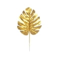 thumbnail image 2 of Golden Artificial Monstera Leaves with Stem Medium Size, Faux Gold Monstera Foliage for Table Vase Arrangement, 2 of 9