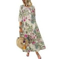 thumbnail image 1 of Robe Maxi Fleurie de Plage pour Femmes Grande Taille, Décontractée, Ample, Caftan, Robe d'Été, 1 of 4