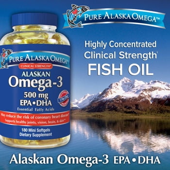 Pure Alaska Omega - 3 500 mg. EPA + DHA, 180 gélules