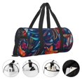 thumbnail image 3 of Balery Tropical Flower Bolsa de Gimnasio para Mujeres y Hombres, Bolsa de Viaje Impermeable, Bolsa de Fin de Semana con Compartimento para Zapatos y Bolsillo Húmedo, 3 of 6