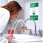 Faucet Mounted Eyewash Station, No Bowl, Brass Valve, Chrome Plated Brass Spray Head