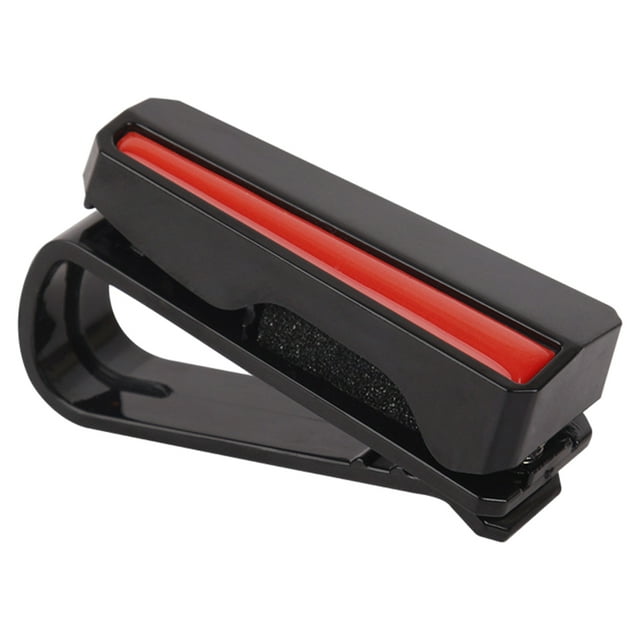 Clip para sujetar gafas de sol, tarjeta para colgar gafas, accesorio para visera de coche rojo