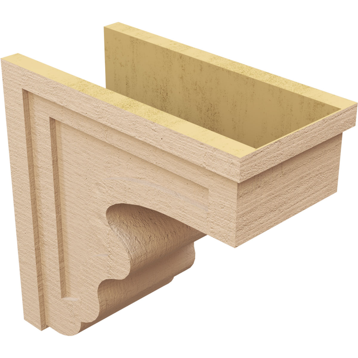 11"W x 22"D x 22"H Classic Highland Rough Cedar Woodgrain TimberThane Corbel, Primed Tan