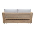 thumbnail image 3 of Benjara Neji 65" Sofa- Natural Brown Eucalyptus Wood Frame- Thick Cushioning, 3 of 6