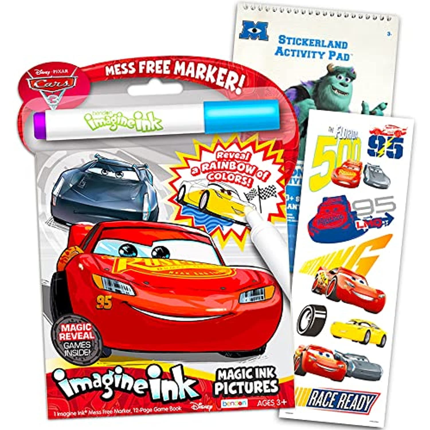 Disney Cars Imagine Ink Coloring Book Set For Toddlers Kids -- Mess-Free Coloring  Book With Magic Invisible Ink Pen And Over 100 Disney Cars Stickers (No  Mess Art) - Walmart.Com