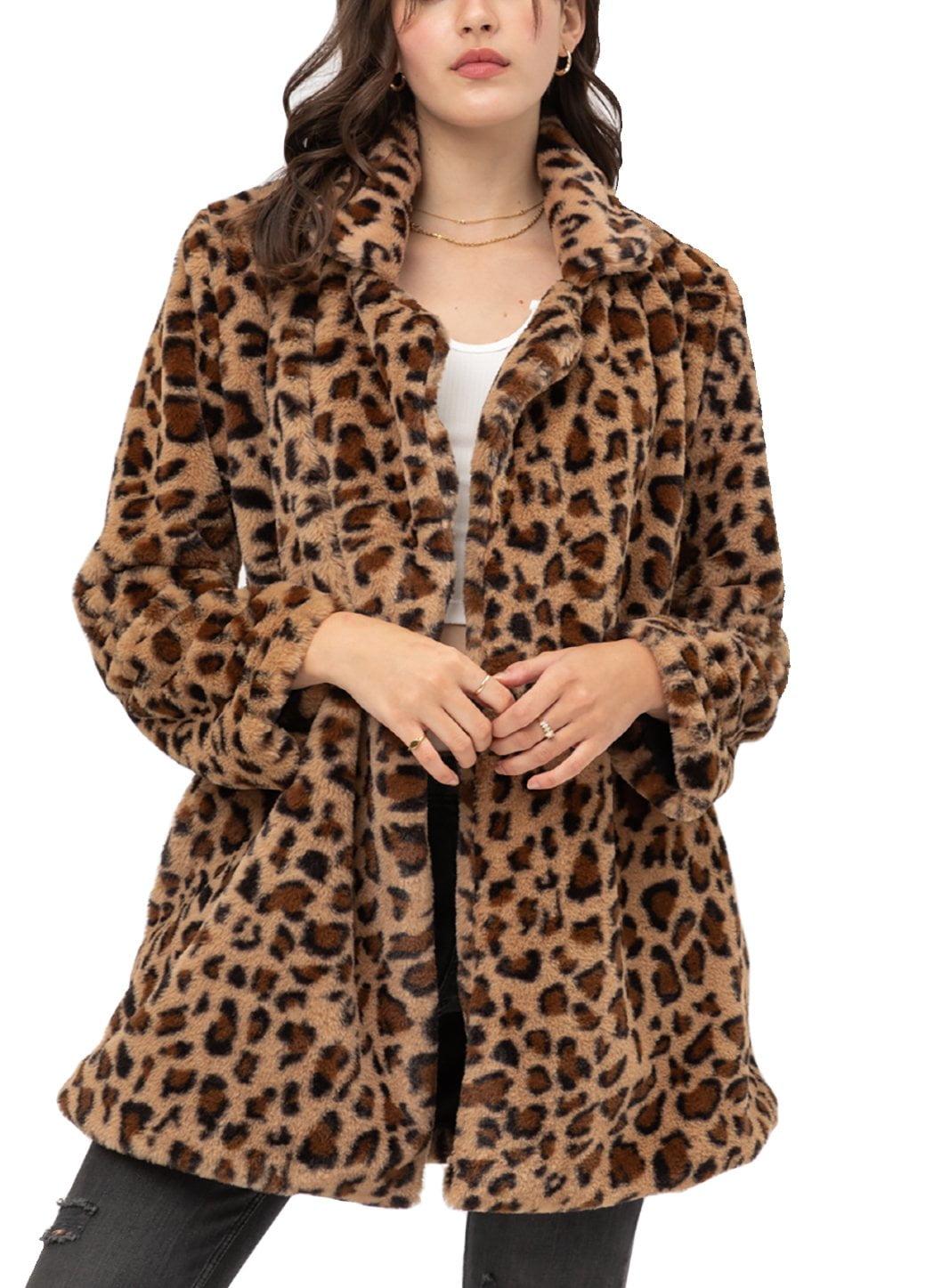Womens Denim Faux Fur Long Sleeve Coat Sherpa Collar Casual Oversized Jacket Outwear Yaiewey Winter Coats for Women Fashion