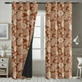 thumbnail image 4 of Vargottam Printed Blackout Curtains - Brown Botanical Design, Set of 2 Panels, 42 x 108 Inches - Room Darkening, Thermal Insulated Window/Door Drapes with Grommets, 4 of 9