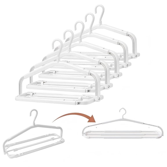 5-Pack Extra Wide Adjustable Hangers – 16.5"–25" Extendable Space Saving Hangers, 360° Rotating Hook, Non-Slip for Towels, Sheets, Coats & Pants