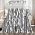 thumbnail image 2 of SHANNA Luxury Soft Throw Blanket, Thick Faux Fur 800GSM Fluffy Blankets for Couch, Sofa, Bed, Cozy Warm Throw Blanket for All Seasons,Gradient Light Grey,40''x63'', 2 of 7