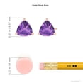 thumbnail image 2 of ANGARA Natural Martini-Set Trillion 1.4 ct Amethyst Stud Earrings in 14K Rose Gold for Women (Size-6mm) | February Birthstone, Anniversary, Jewelry Gift for Women | Natural Amethyst Earrings, 2 of 6