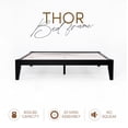 thumbnail image 5 of allforwood Thor Solid Wood Bed Frame - Standard King - Japanese Joinery Bed Frame - Wood Slat Support - No Box Spring Needed - Easy Assembly - Minimalist & Modern Style (Midnight Charcoal, King), 5 of 6