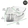 mDesign Plastic Lazy Susan Storage Bin, Front Handle, 8 Pack