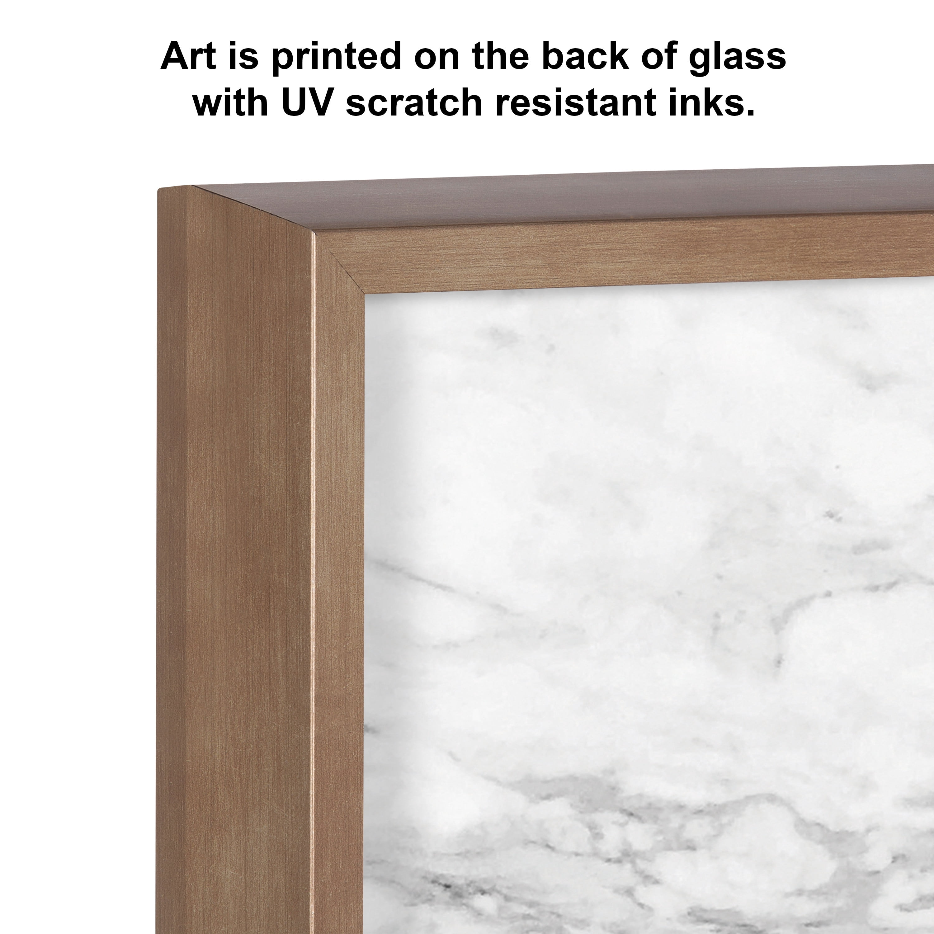 Kate and Laurel Blake Gray Marble Framed Printed Glass Dry Erase Wall Art by The Creative Bunch Studio, 18x24 Gold, Modern Wall Organizer