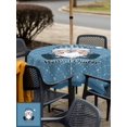 thumbnail image 4 of Outdoor Tablecloth with Umbrella Hole and Zipper, Christmas Gnomes Square Table Cloth 54x54 Inch Waterproof Tablecloth, Winter Xmas Snowflakes Textured Blue Picnic Table Cover for Patio Camping, 4 of 7