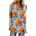 thumbnail image 2 of VKOYWKM Thanksgiving Pumpkin Shirts Women Tunic Tops Thankful Pumpkin Graphic Long Sleeve Fall T-Shirt Casual Crew Neck Loose Fit Blessed Top, 2 of 5