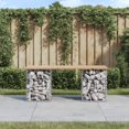 thumbnail image 3 of vidaXL Patio Bench Outdoor Park Bench Seating Gabion Design Solid Wood Pine, 3 of 6