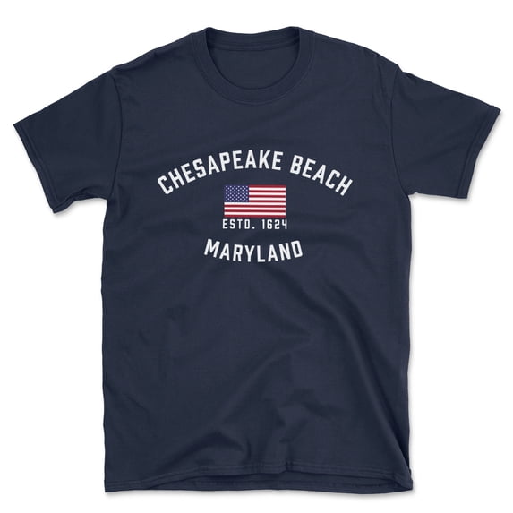 Chesapeake Beach Maryland Patriot Men's Cotton T-Shirt