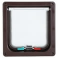 thumbnail image 2 of Small Pet Door, Plastic Cat Flip Door Durable Exquisite Transparent  For Household For Indoor And Outdoor White,Brown, 2 of 8