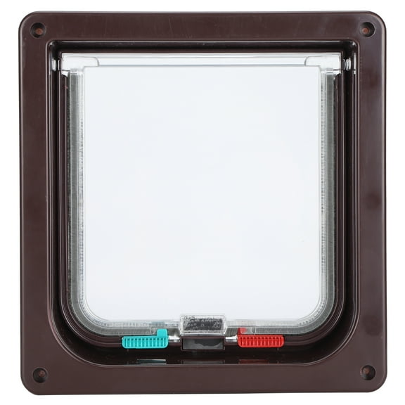 car lock flap door cat flap door plastic small pet door household pet supplies, cat lock flap door, cat flap door is equipped with a buckle slot, can be fixed soft waterproof brush