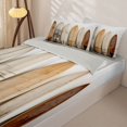 thumbnail image 3 of Castle Fairy Vintage Distressed Surfboard Zipper Full Size Comforter Sets with Fitted Sheet and 2 Pillowcases,Wooden Longboard Minimal Wall Print Zipper Bedding Set,Beige Brown,Grey Reversible,4pcs, 3 of 6