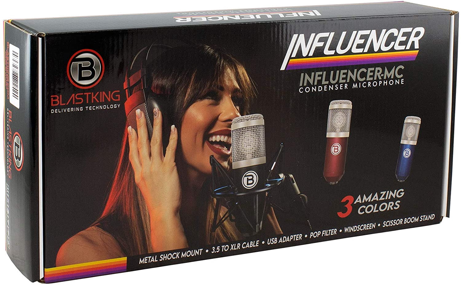Blastking IP-MIC KIT-BLU Cardioid Condenser Microphone for podcasts Broadcasting - Blue