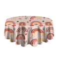 thumbnail image 5 of Round Waterproof Tablecloth 60×60 Inch, Boho Style Reusable Indoor/Outdoor Durable Table Cover for Party Kitchen Dinner Room Decor, 5 of 6