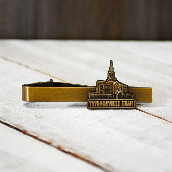 Taylorsville Utah Antique Gold Temple Tieclip by Ringmasters
