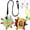 2PC-D, variant on Colorful Hanging Dog Toy with Elastic Rope, Interactive Squeaky Plush Ball for Small Medium Large Dogs, Tug and Fetch Training Toy for Indoor and Outdoor Play