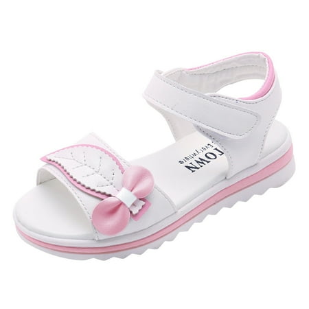 

NIUREDLTD Children Shoes Fashion Flower Thick Sole Sandals Soft Sole Comfortable Princess Sandals Size 33