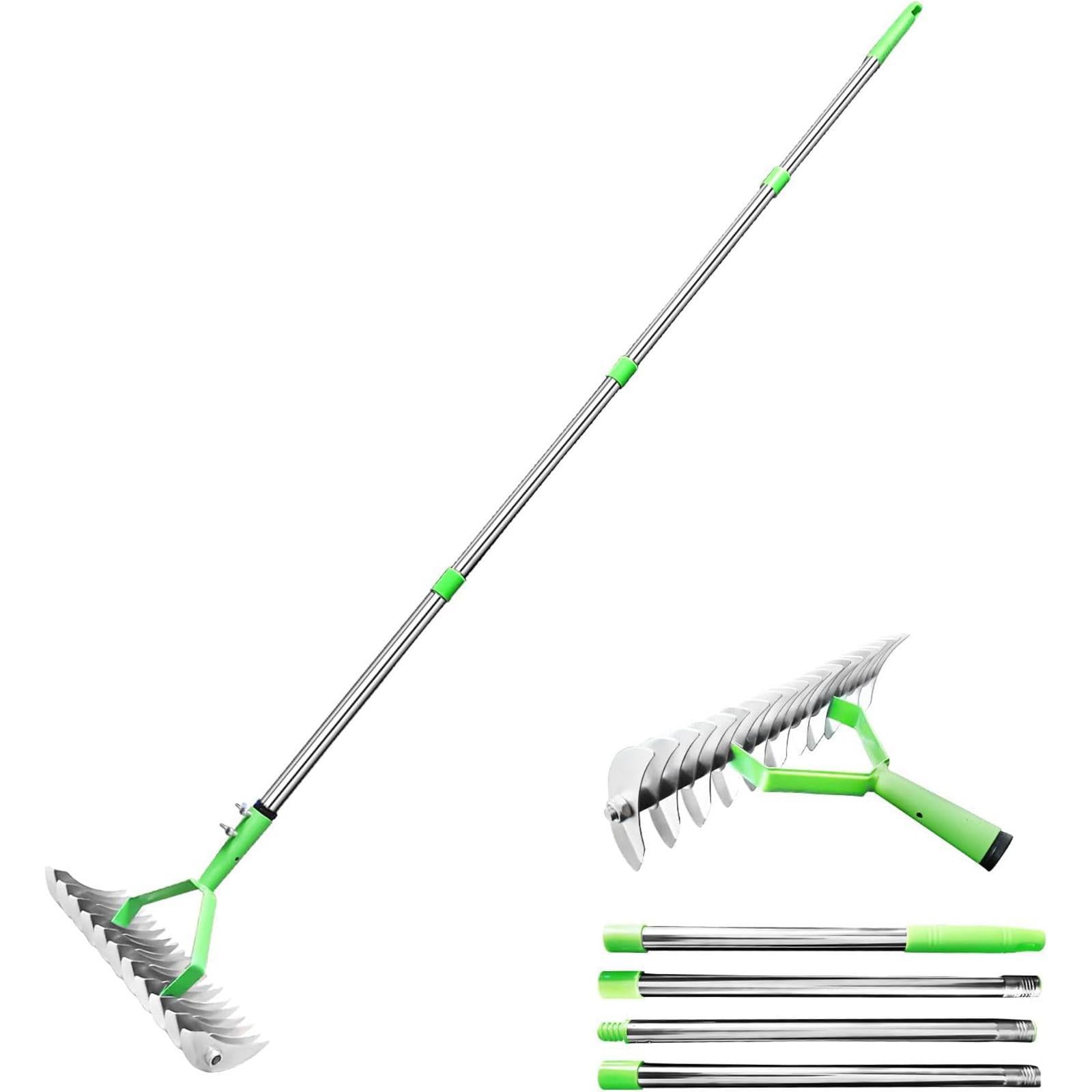 oshhni Thatch Rake Manual Tool Multifunctional Yard Leaves Rake Sturdy Labor Saving with 1.7 m Handle