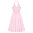 thumbnail image 4 of Gamivast Dresses for Women Linen Halter V-Neck Sleeveless Maxi Dress with Pockets Casual Loose Fit Button Front Summer Beach Vacation Dress Pink S, 4 of 7