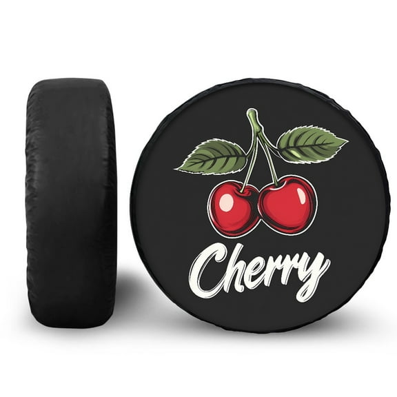 Yuyamidu Cherry Tire Cover Waterproof Trailer Tire Cover 14-19" Tyre Covers Sun Rain Snow Protector for RV SUV Truck Camper Travel Trailer, Universal Fit