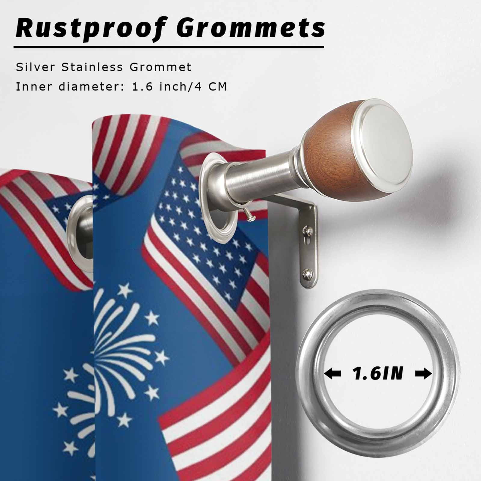Independence Day Outdoor Curtains for Patio, U. S. Flag Cartoon Gnome Graffiti Firework Sunshade Privacy Drapes Grommet Waterproof Outside Curtains for Porch/Cabana/Balcony 54"x 108", 1 Panel