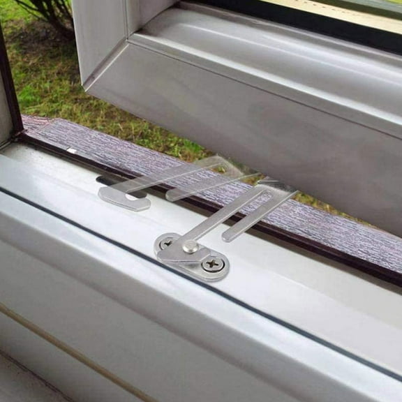 OUNONA 6Pcs Stainless Steel Window Limiter for Sliding Casement Safety Lock Fittings Silver Restrictor Control Device