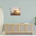 thumbnail image 2 of Beach Hut Sunset Flare Coastal Photograph Gallery Wrapped Canvas Print Wall Art, 2 of 7