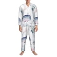 thumbnail image 3 of Uemuo Sea Animals Pattern 2-Piece Loungewear Set - Men’s Soft Sleepwear, Cozy Winter PJs, Comfy Sleep Set-Large, 3 of 7