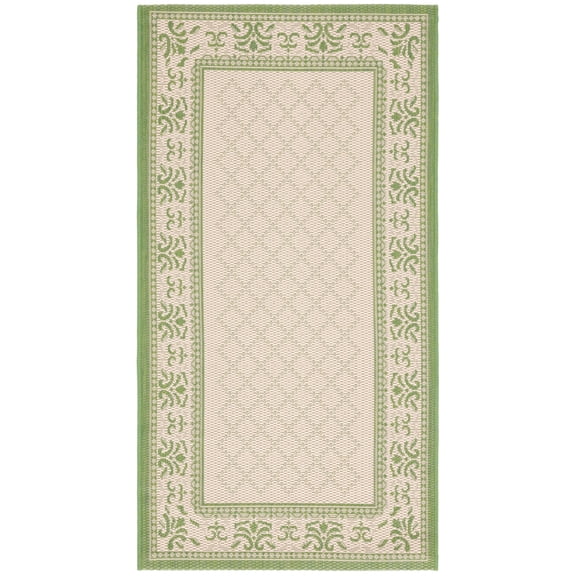 Safavieh Courtyard Eva Oriental Indoor/Outdoor Area Rug, Natural/Olive, 2'7" x 5'