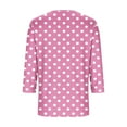 thumbnail image 5 of T-Shirts for Women 3/4 Sleeve V-Neck Circle Printed Casual Dressy Tunic Tops Laides T-Shirts, 5 of 6