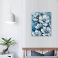 thumbnail image 4 of JRXY  Abstract Floral Wall Art Picture: White &amp; Blue Lily Painting with Blooming Petals Artwork on Canvas for Bedroom 16x20 in, 4 of 5