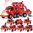 thumbnail image 1 of Camión de bomberos MindPal de Toy Cars con 6 coches de construcción y un avión, 1 of 8