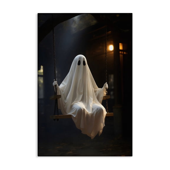 Stupell Industries Eclectic Lone Swinging Ghost Canvas Art, 16 x 24, by LSR Design Studio
