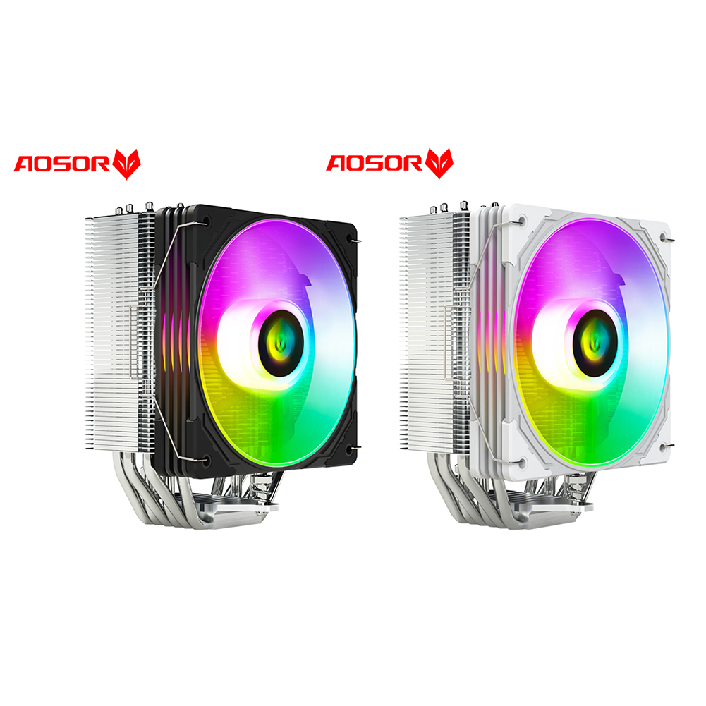 ARGB CPU Cooler 6 Heat Pipe CPU Cooler Radiator Fan for AMD AM5 (Black