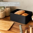 thumbnail image 4 of Beautiful Bread Box With Wooden Lid For Your Kitchen Countertop - Spacious Container Perfectly Stores Your Homemade Bread, English Muffins & Bagels - Quality Cutting Board Lid Keeps Loaf Fresh, 4 of 8