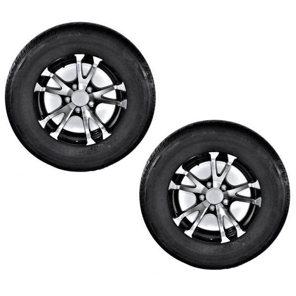 2 Pack Trailer Tire And Rim St185 80r13 Lrd 13x5 5 4 5 Mach Black Wheel T07 Walmart Com