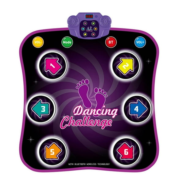 Dance Mat Toys For 3 To 12 Years Old Kids Electronic Dance Pad With Light Up 6 Button Wireless Bluetooth Music Dance Game Mat With 5 Game Modes Gifts For 3 4 5 6 7 8 9+ Years Girl