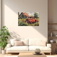 thumbnail image 4 of ZHONGYUTONG Farmhouse Canvas Wall Art Red Truck Picture Wall Decor Rustic Country Meadow Painting for Living Room Decor Framed (16.00" x 24.00"), 4 of 5