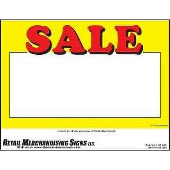 YZA201 Price Sign Laser Cards Sale PC Printable 100 Sheets Per Pack Retail- Supermarket - Grocery Business Store Signs (7" x 11" 1up) 100 Cards