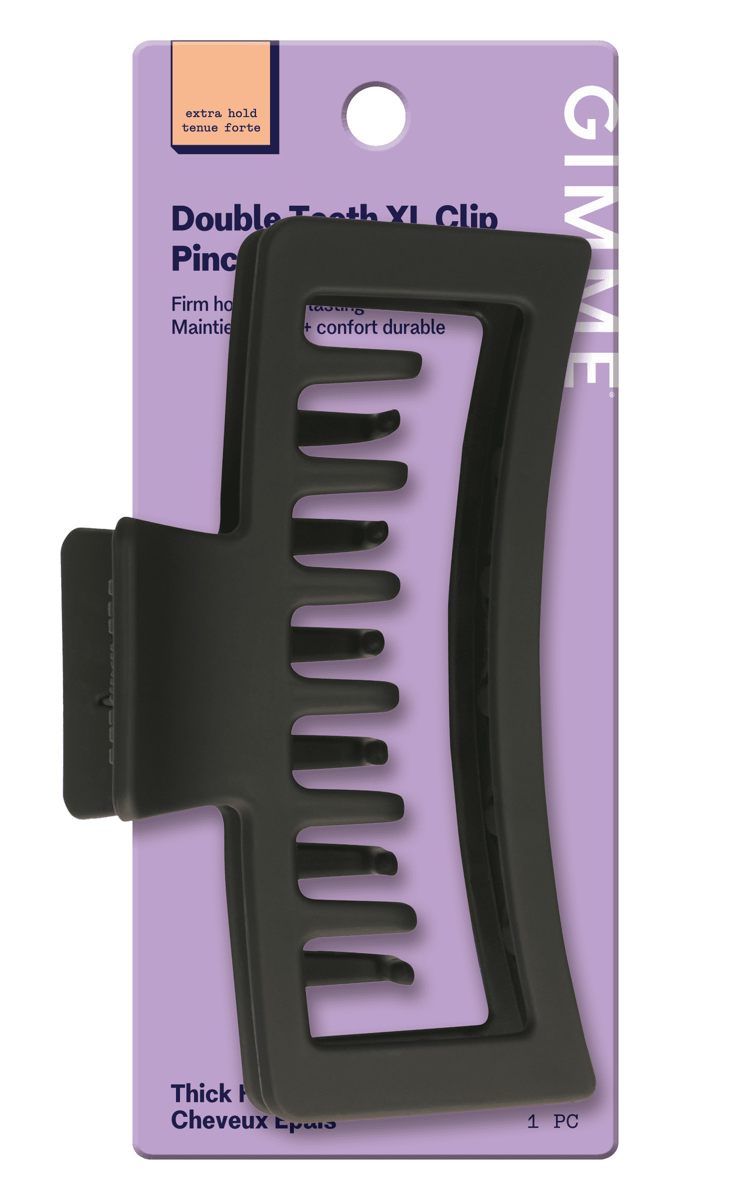 Gimme Extra Large Rectangle Claw Clip For Thick Hair, Black