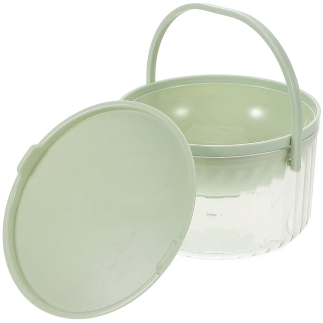 Grand Récipient de Stockage de Salade en Plastique Portable avec Poignée pour Réfrigérateur Bol à Salade avec Couvercle Réutilisable pour Préparation de Salade